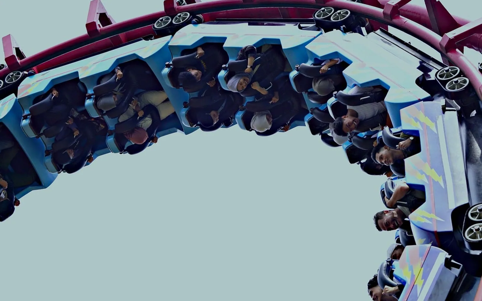 Roller coaster, scare game and entertain park
