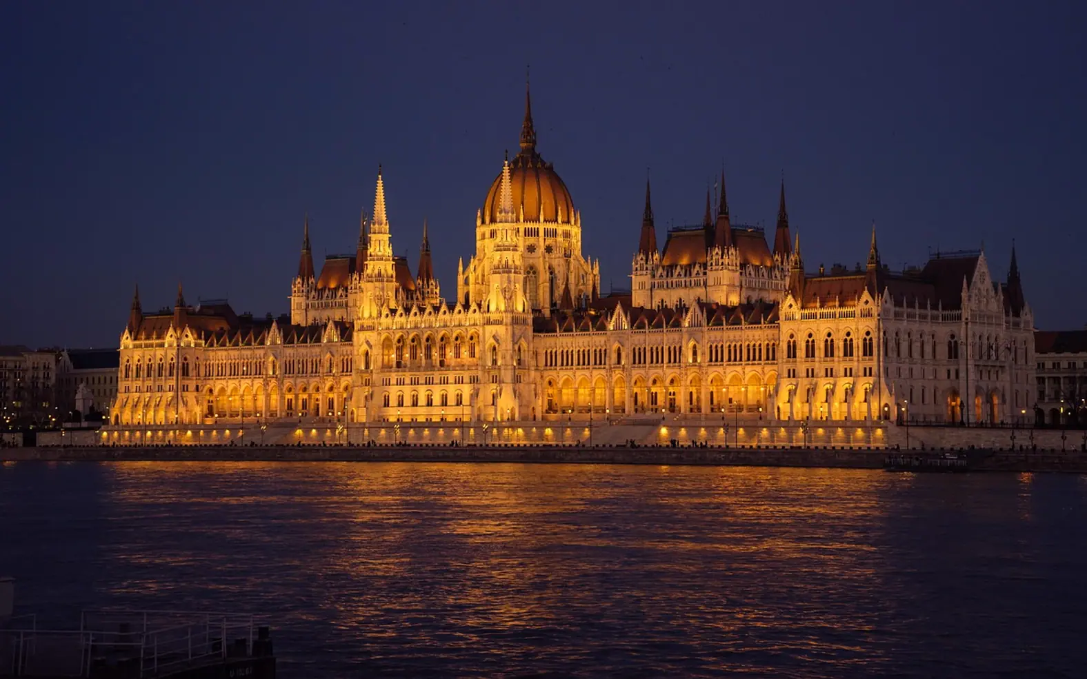 Hungarian parliament building, danube and building