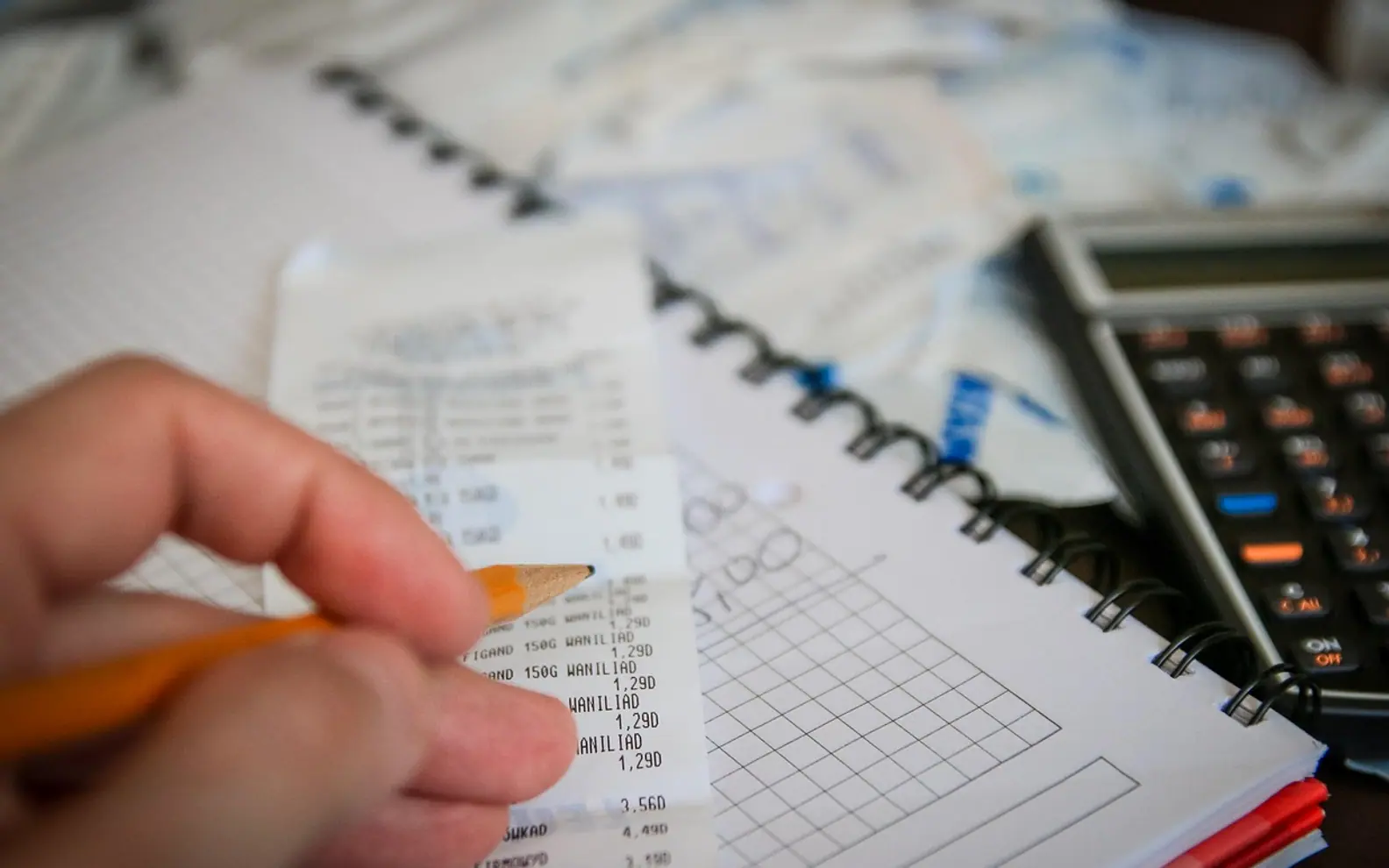 Money, bills and calculator