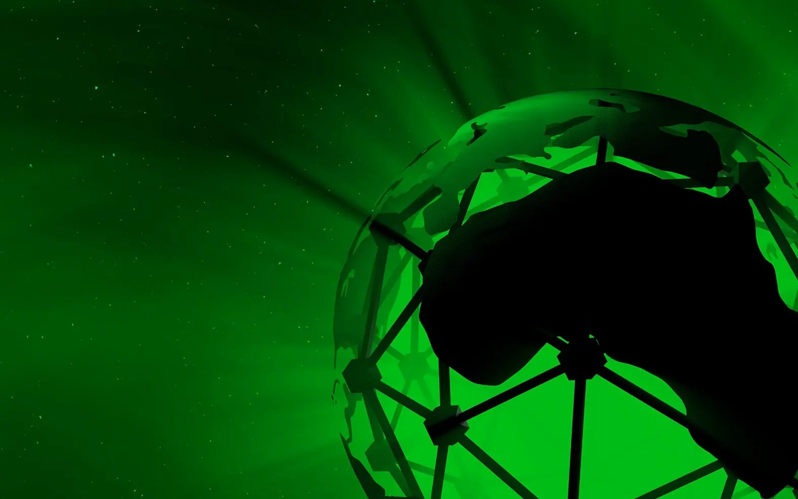 Green, planet and futuristic